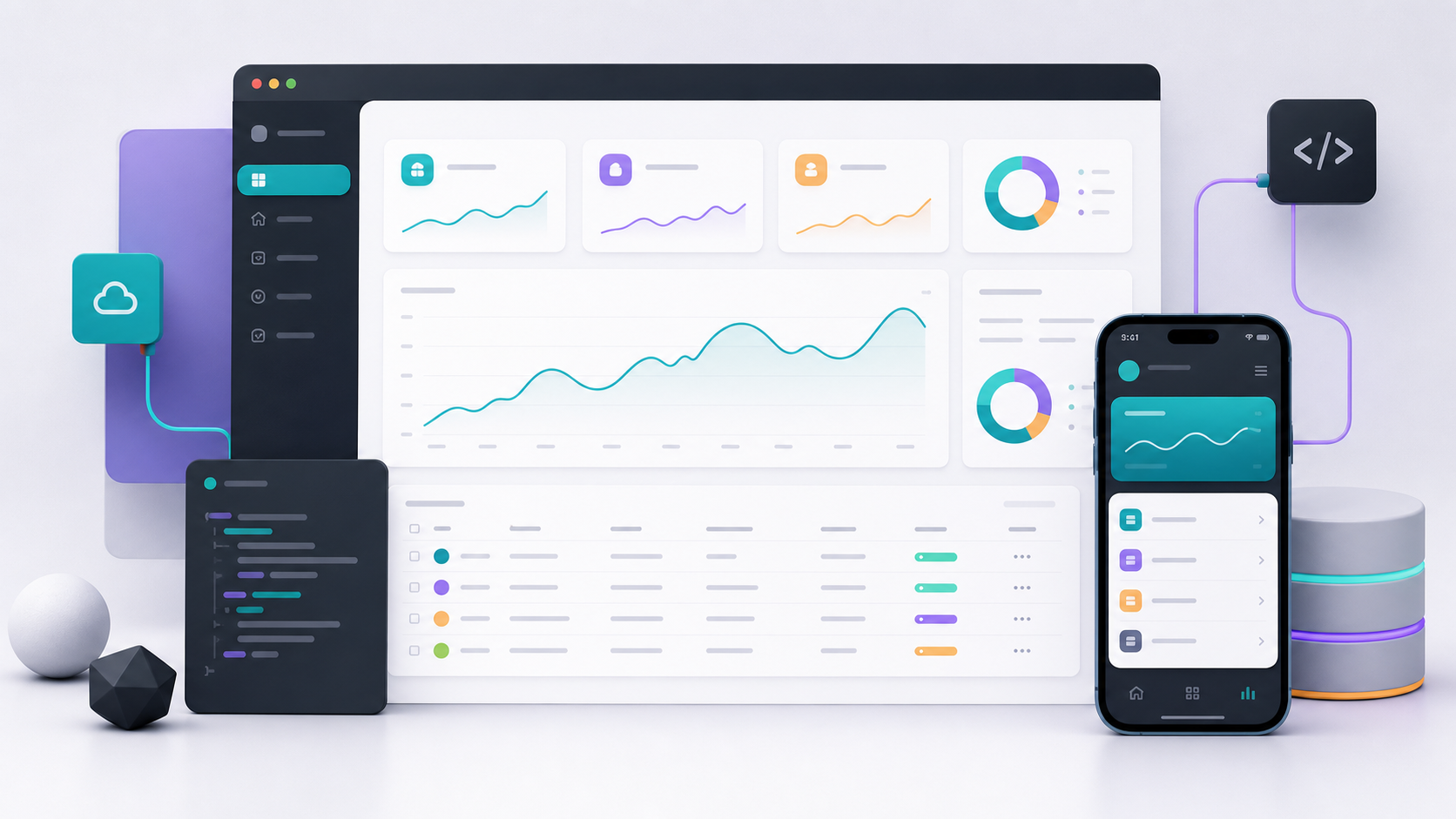 Custom web application development service visual